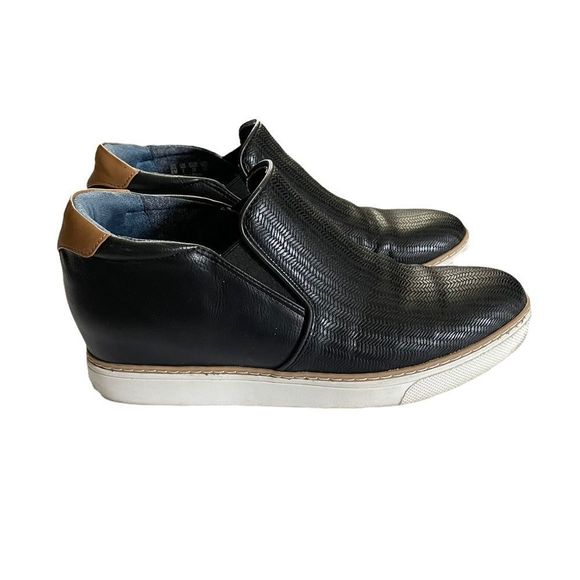 DR SCHOLLS IF ONLY SLIP ON WEDGE SNEAKER Black and White Size 8 - Picture 2 of 7